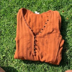 Free people orange fall long sleeve